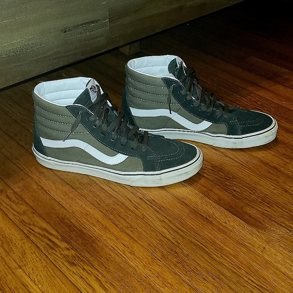 Two tone green high top vans